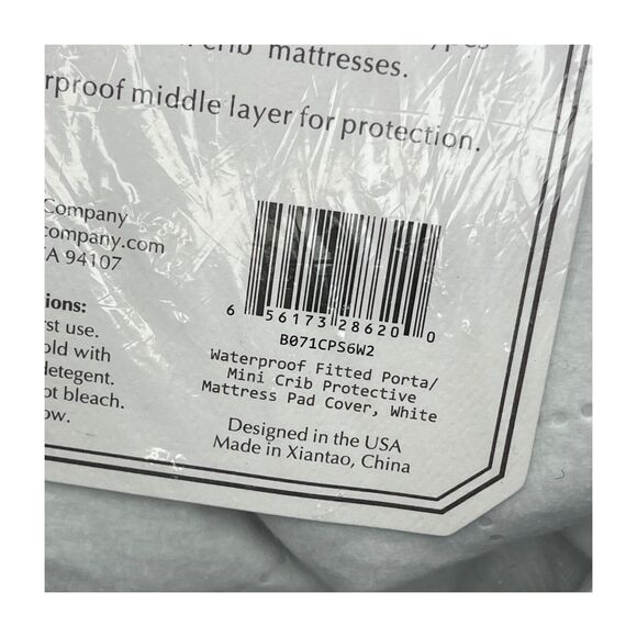 American Baby Company Protective Mattress Pad Cover White Mini Crib Waterproof - Picture 2 of 6